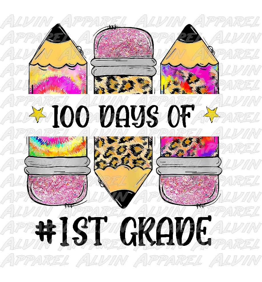 100 Days First grade pencils