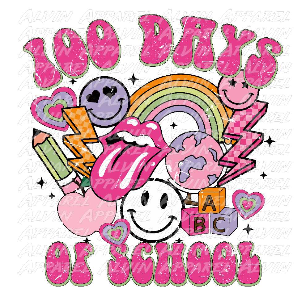100 Days Groovy Happy Pink
