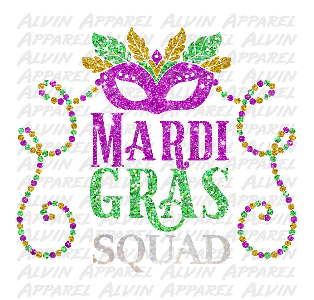 Mardi Gras Squad Mask Beads