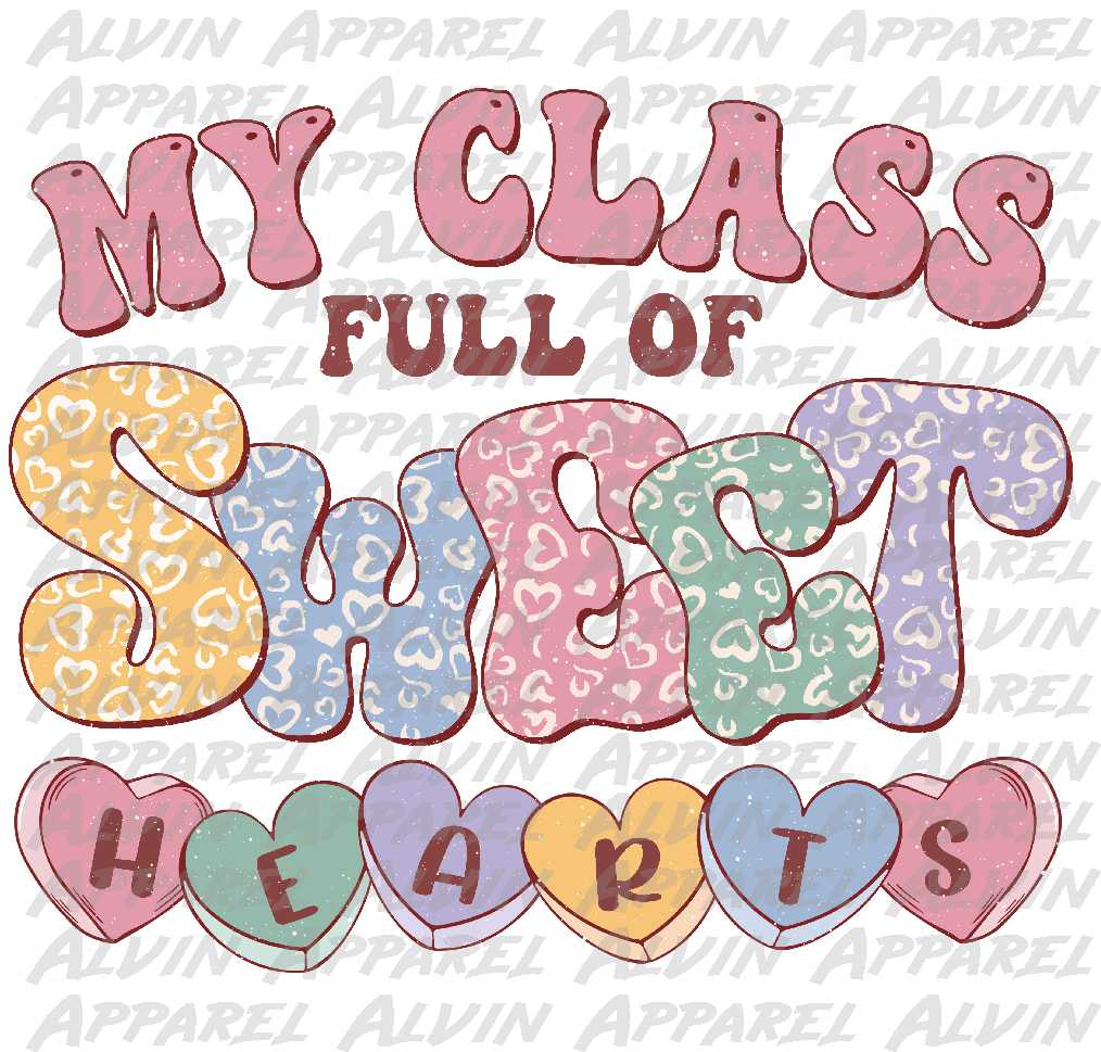 My Class Full of Sweet Hearts Groovy Letters