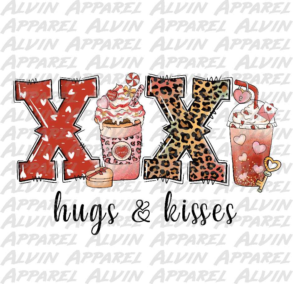 XOXO Coffee Kisses Black Text