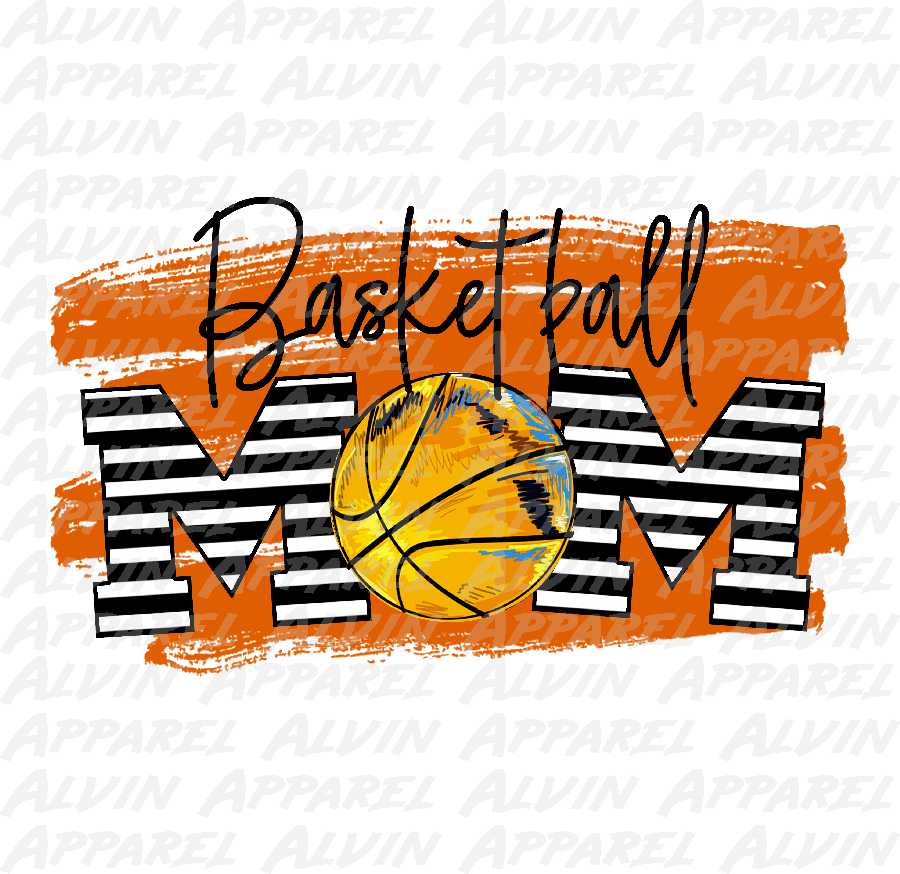 Basketball Mom Stripes Orange