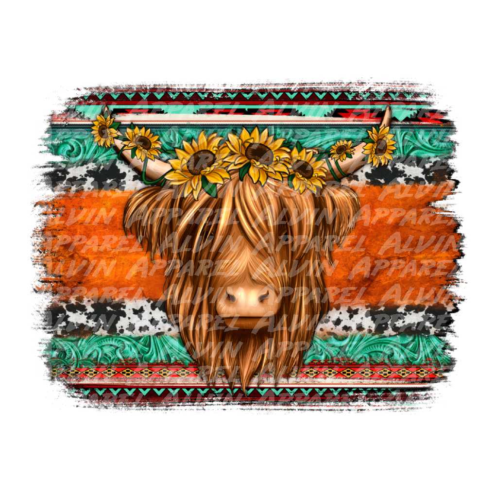 Highland Cow Western Background