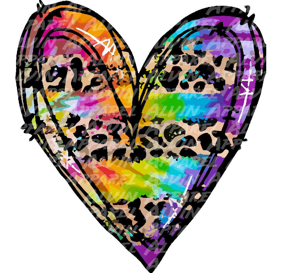 Leopard Tie Dye Heart