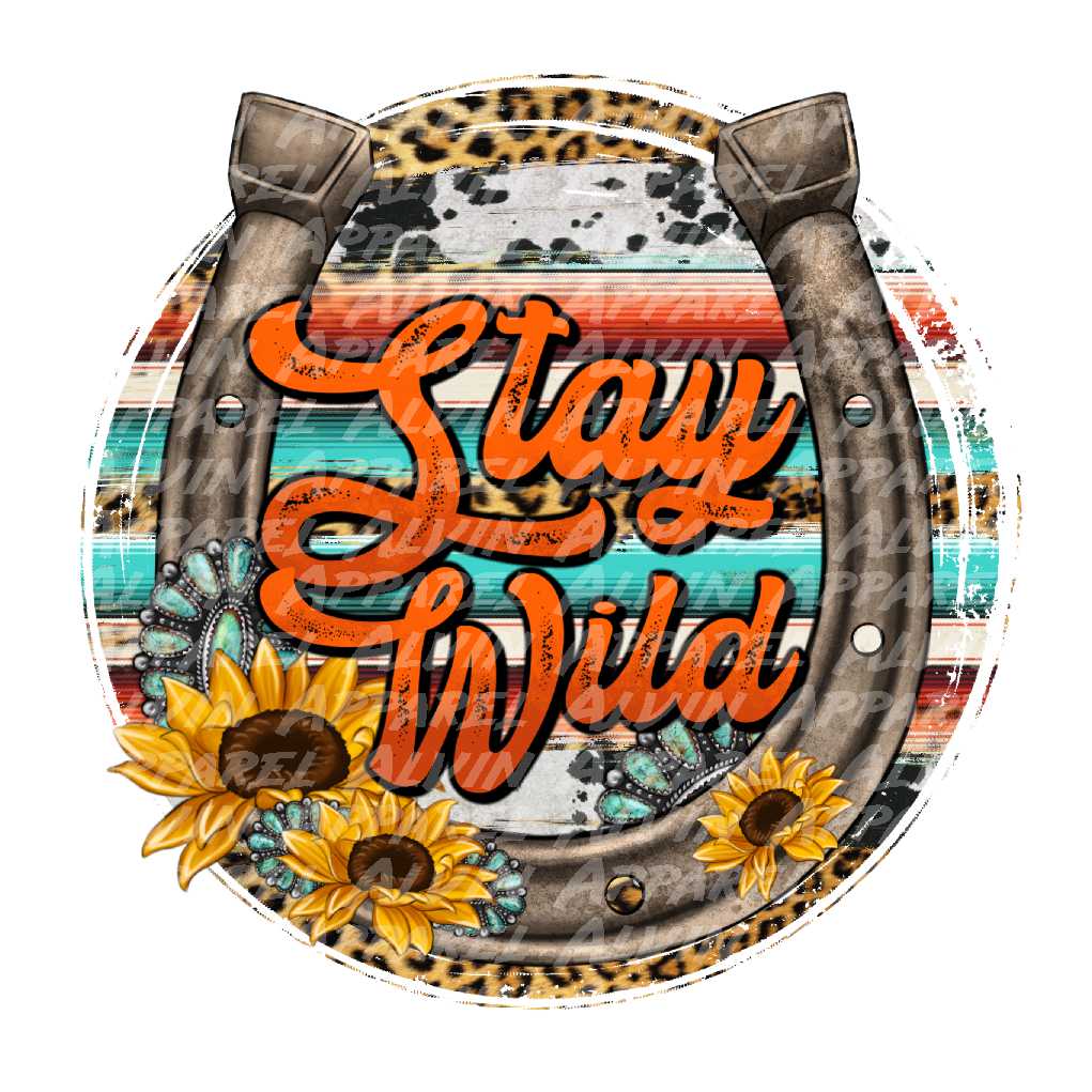 Stay Wild Horseshoe Western Background