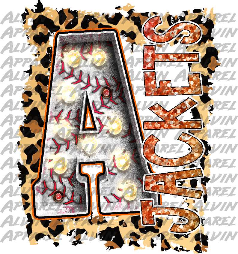Baseball Jackets with Leopard Marquee DTF Transfer