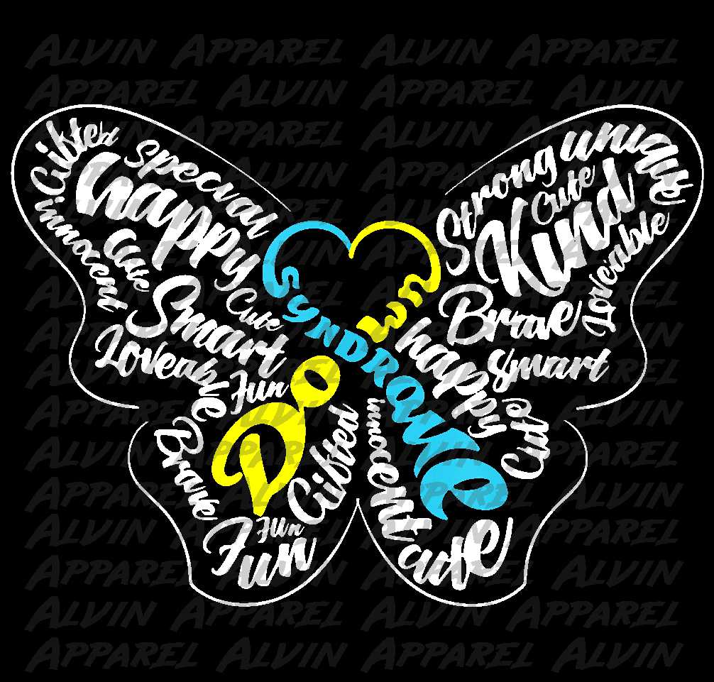 Butterfly Down Syndrome Word Art