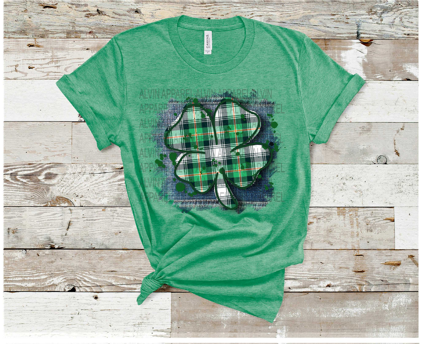 Shamrock Plaid Denim St Patrick's Day