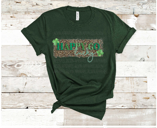Happy Go Lucky Cheetah bkg St Patrick's Day