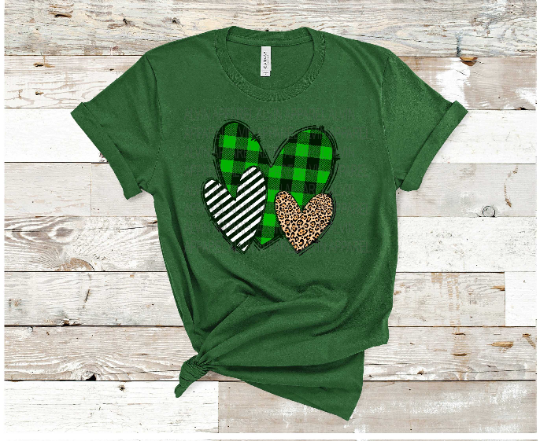 Heart Trio Plaid Leopard Stripes St Patrick's Day