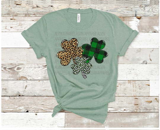 Clover Shamrock Trio Plaid Leopard St Patrick's Day
