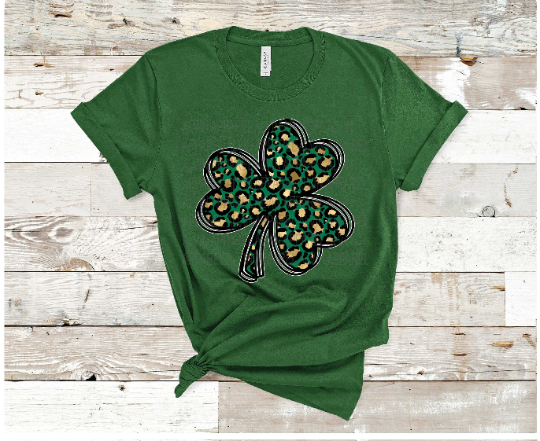 Green Cheetah Clover Shamrock St Patrick's Day