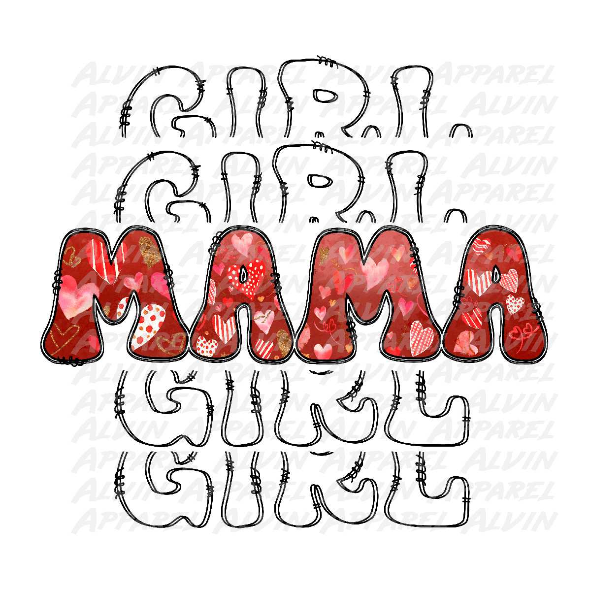 Girl Mama Black text
