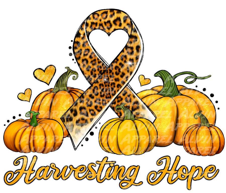 Harvesting Hope Childhood Cancer Pumpkins Leopard Transfer