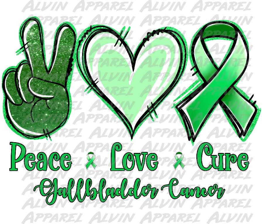Peace Love Gallbladder Cancer Awareness Transfer