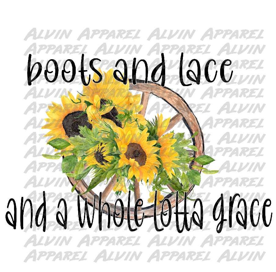 Boots and Lace and a Whole Lotta Grace Transfer