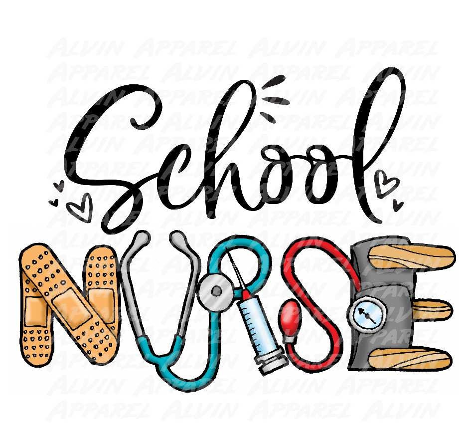 School Nurse Band-Aid Shot Stethoscope Transfer