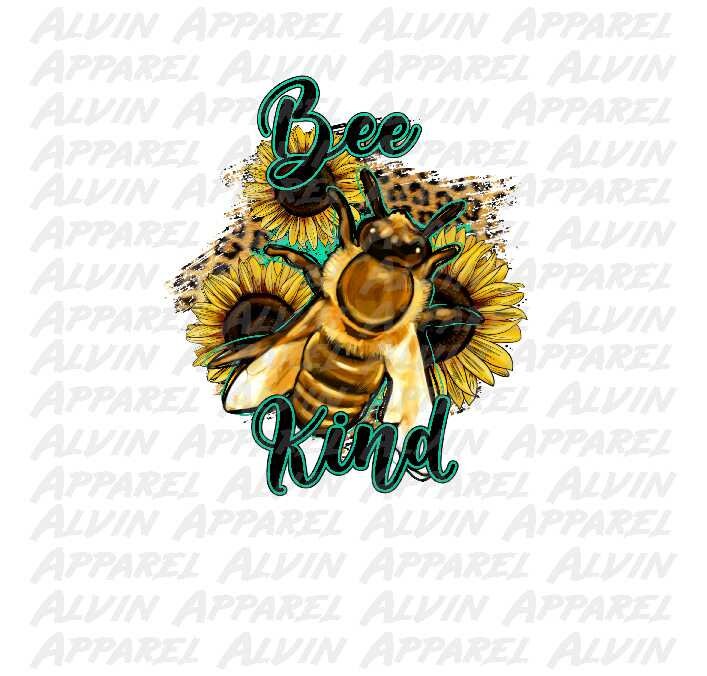 Bee Kind Leopard Sunflowers Transfer