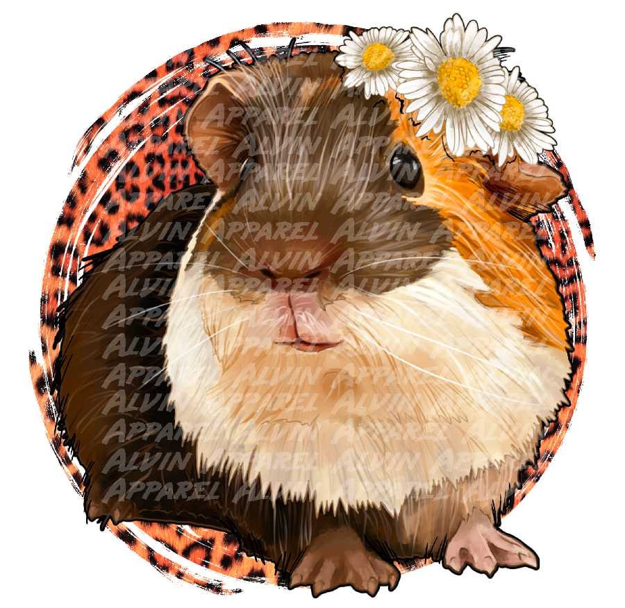 Guinea Pig Leopard Sunflower Transfer