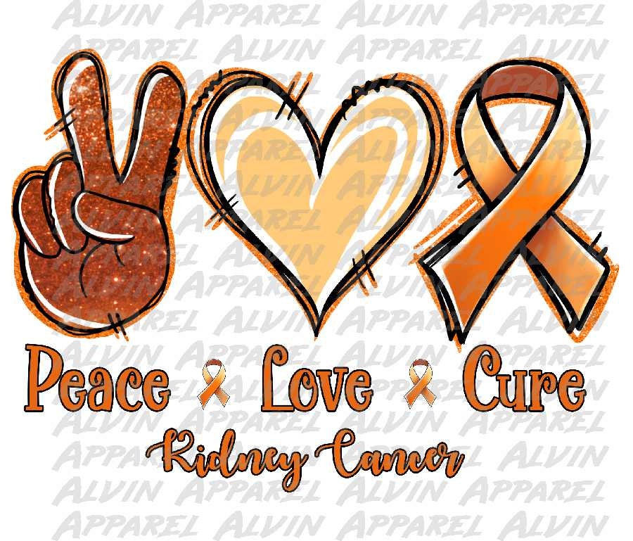 Peace Love Kidney Cancer Awareness Transfer