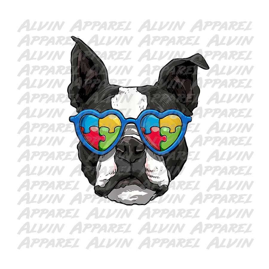 Boston Terrier Autism Awareness Transfer