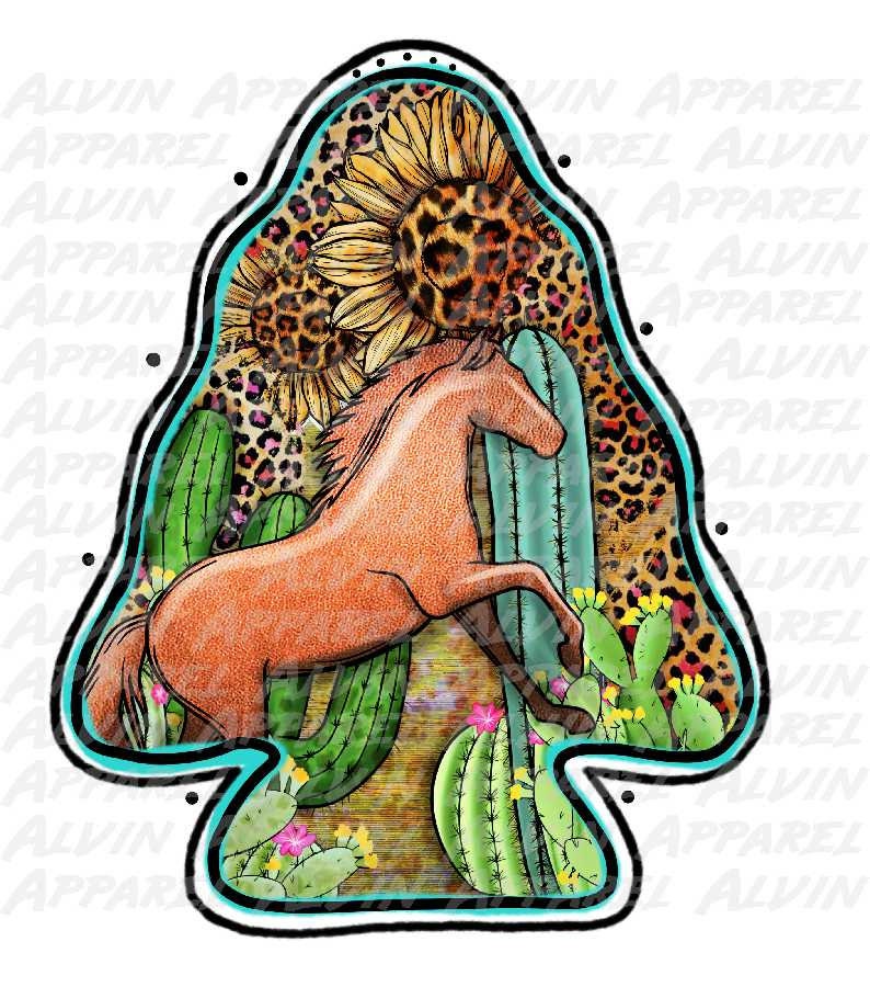 Arrowhead Bronco Cactus Leopard Transfer
