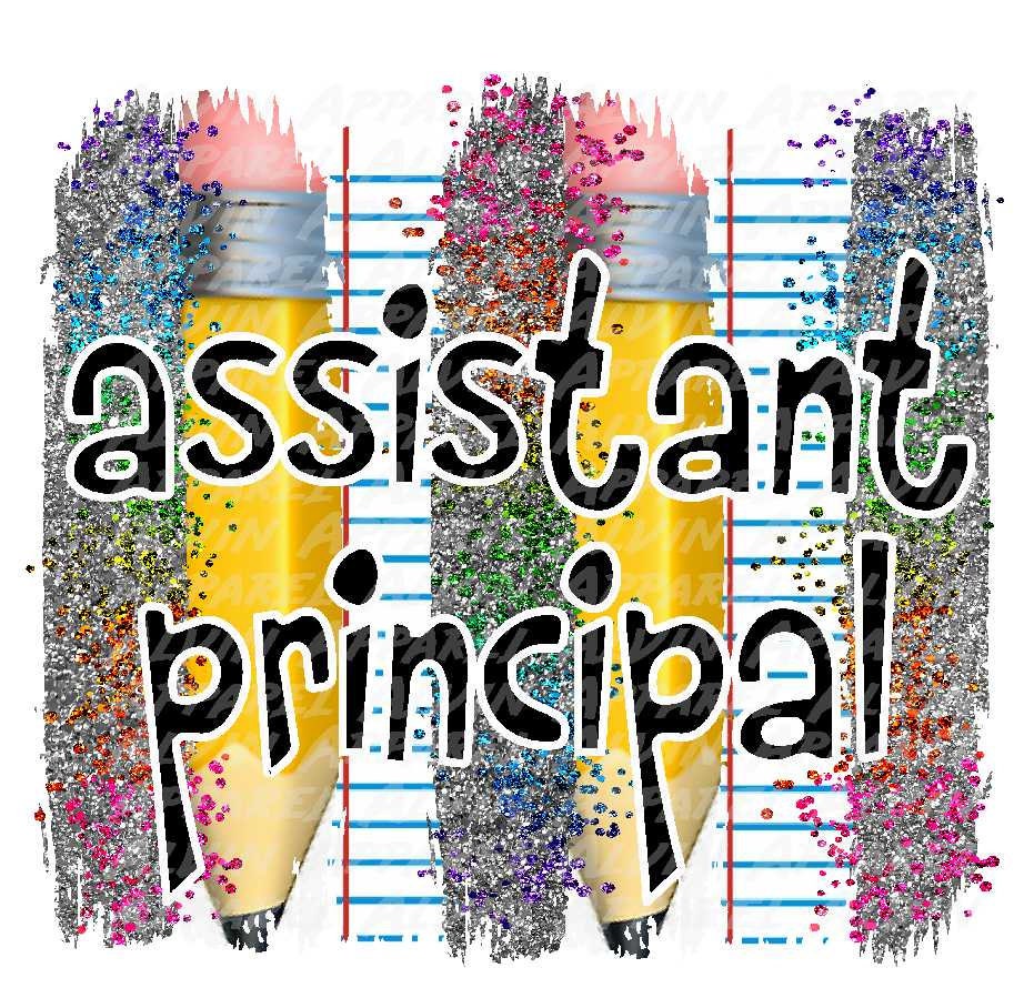 Pencil with Brushstrokes & Paper Principal *Customizable* Transfer
