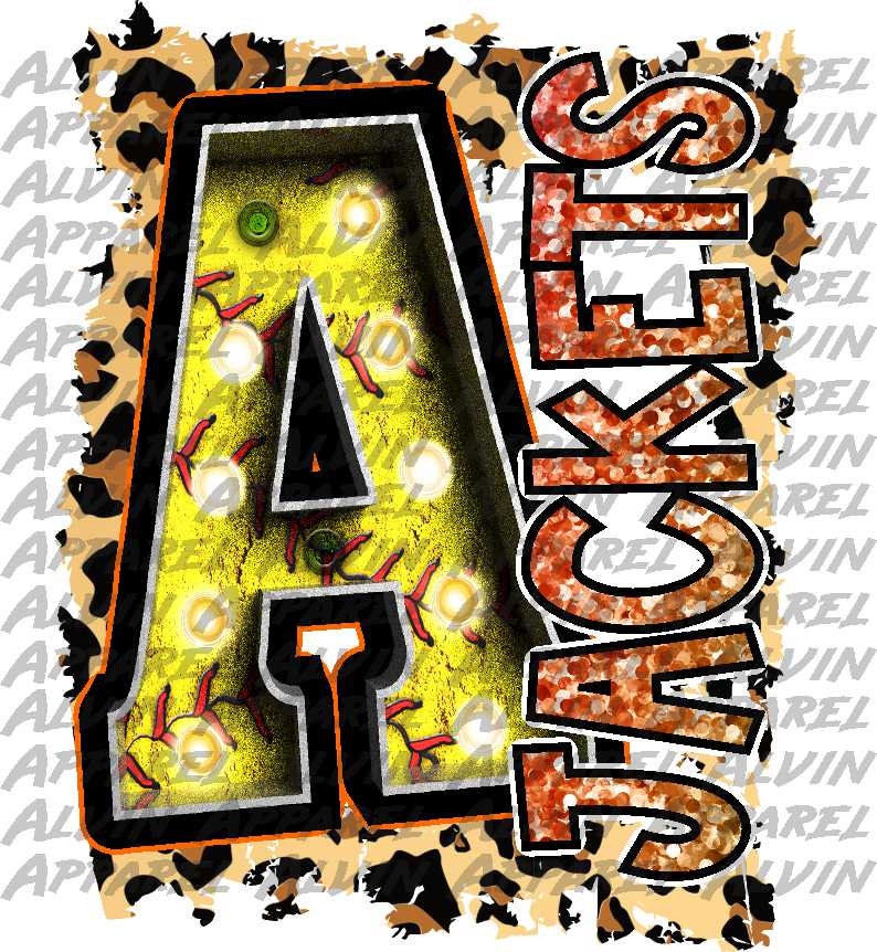 Softball Jackets with Leopard Marquee