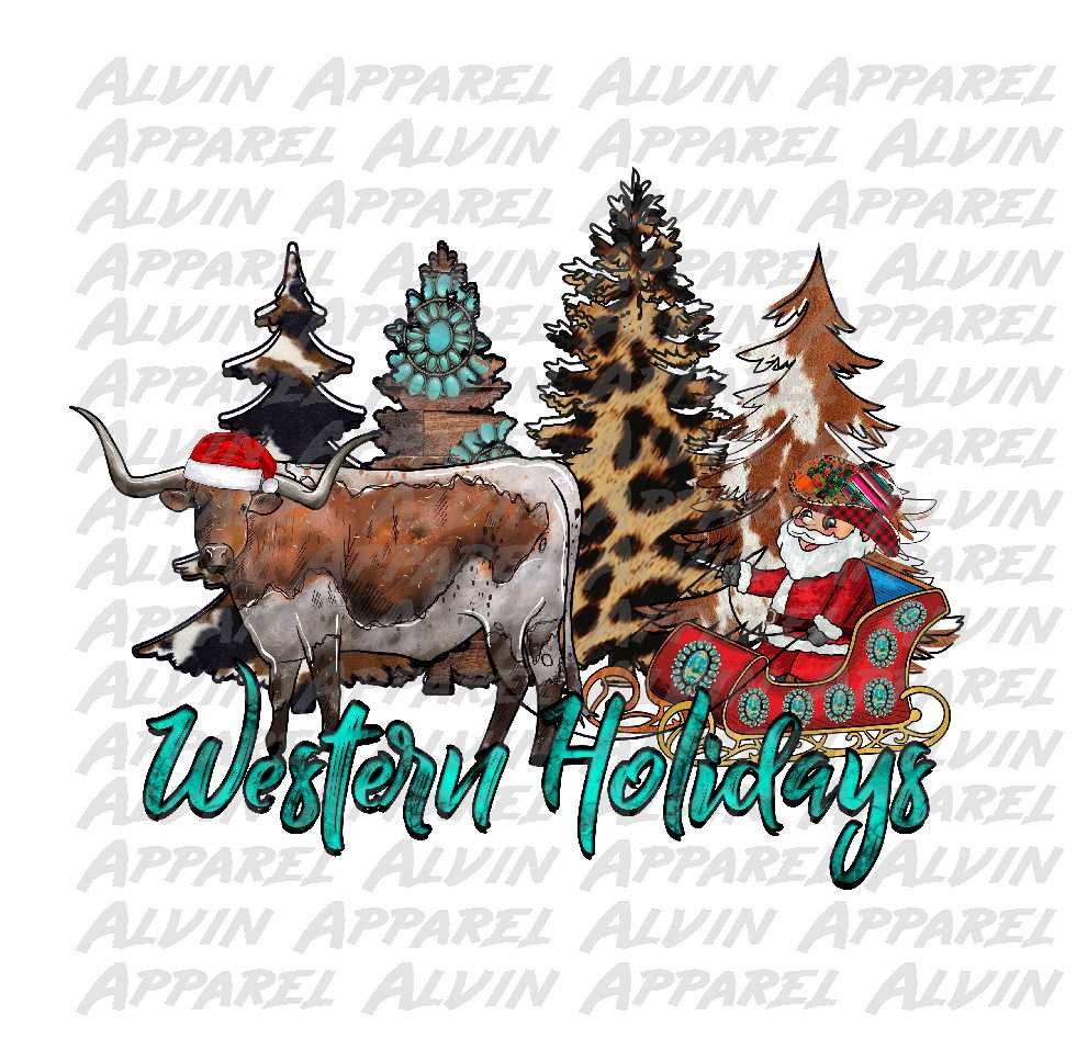Western Holidays Cow Santa Transfer