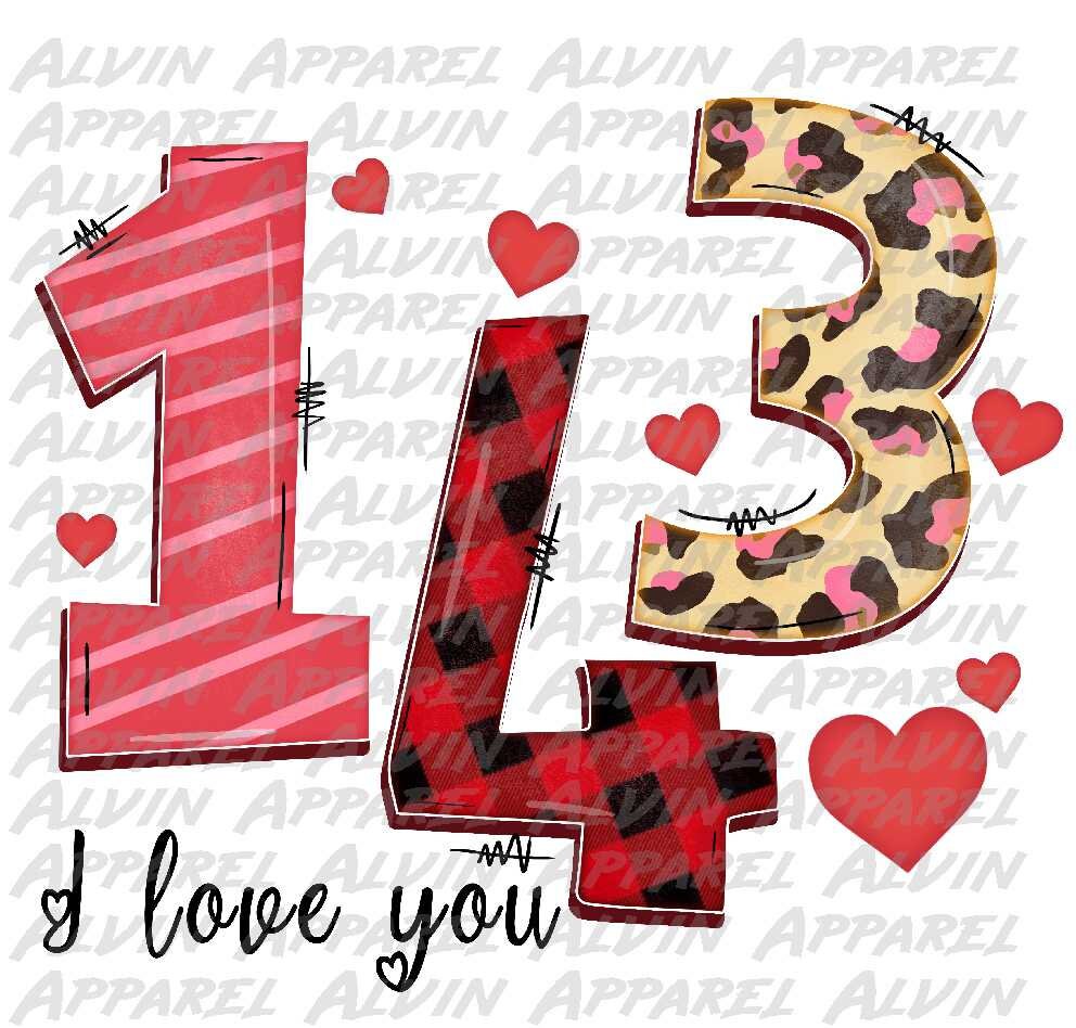 143 I Love You Plaid Leopard