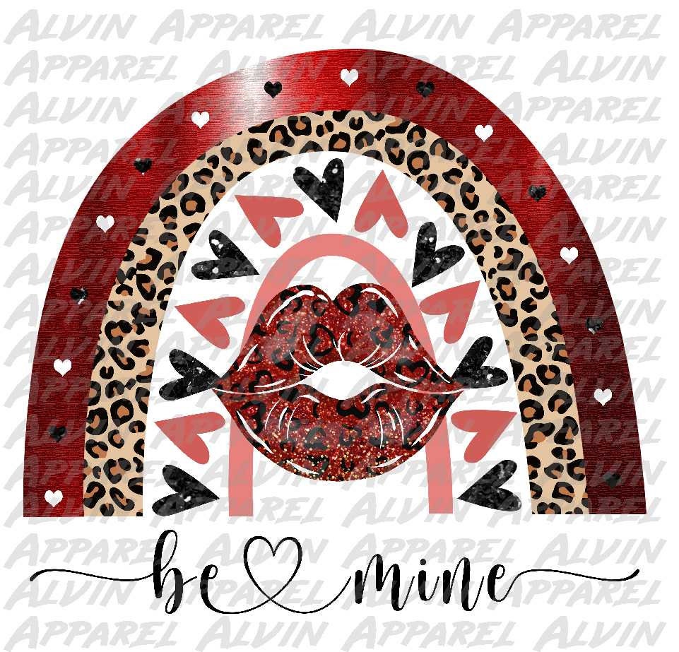 Be Mine Rainbow Leopard Red Lips