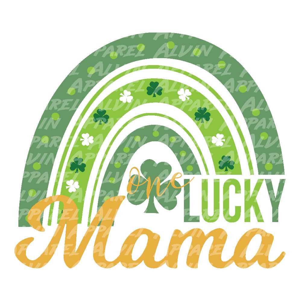 Lucky Mama Rainbow Shamrocks Clover bkg St Patrick's Day