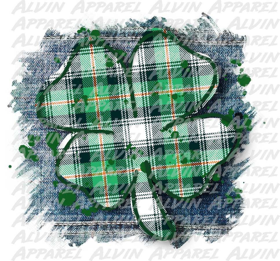 Shamrock Plaid Denim St Patrick's Day