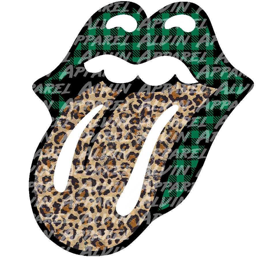 Lips Tongue Leopard Plaid St Patrick's Day