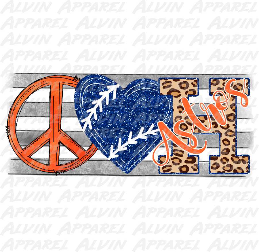 Peace Love Astros Stripes