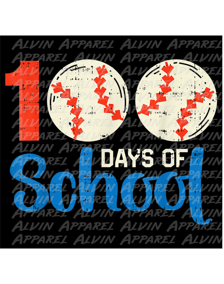 100 Day Baseball Blue Vintage