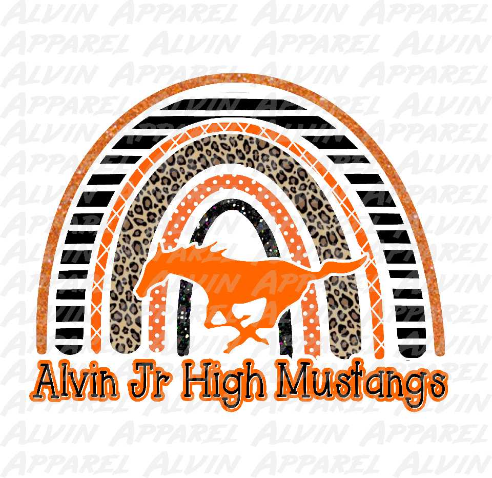 Alvin Jr High Mustangs Rainbow