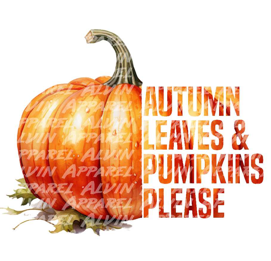 Autumn leaves and pumpkins please 2 Transfer