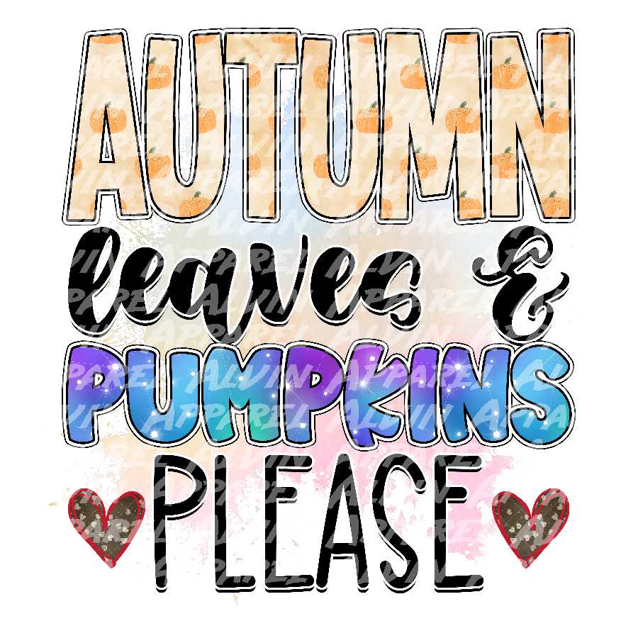 Autumn leaves and pumpkins please 3 Transfer