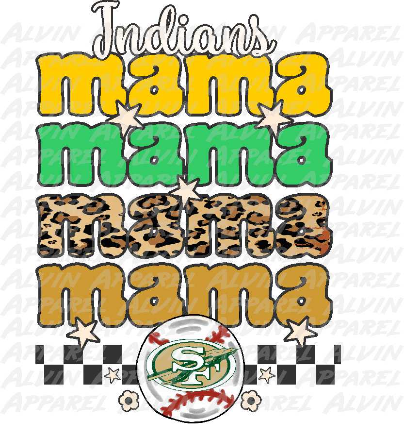 Baseball Stacked Mama Transfer- Customizable!