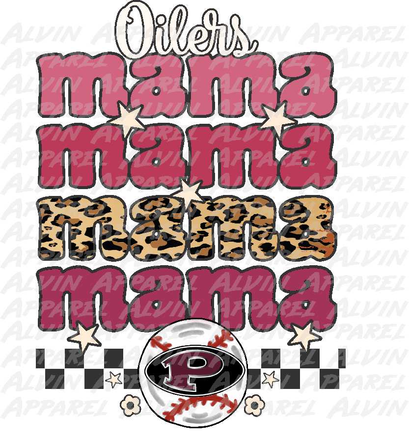 Baseball Stacked Mama Transfer- Customizable!