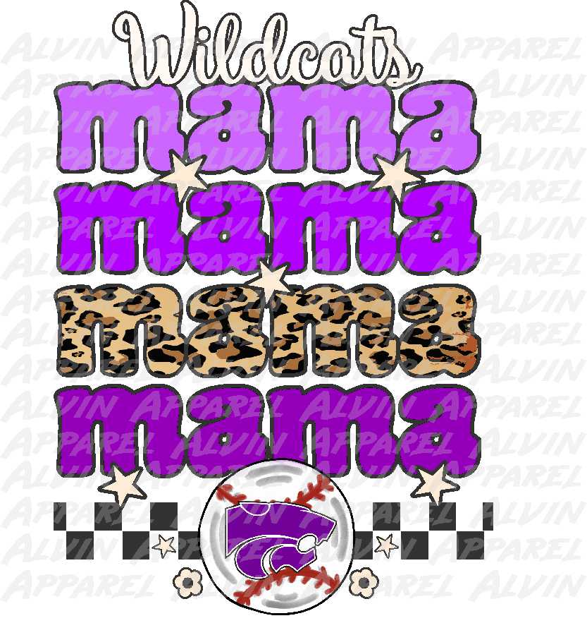 Baseball Stacked Mama Transfer- Customizable!