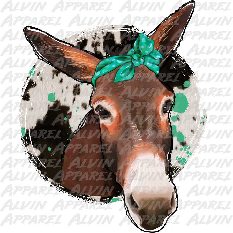 Donkey Cowhide Turquoise Bkg