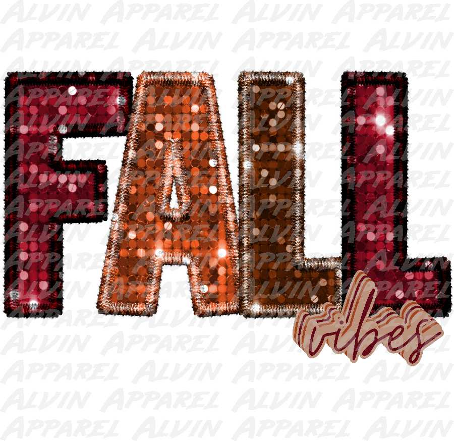 FauxE Fall Vibes Sequins Transfer