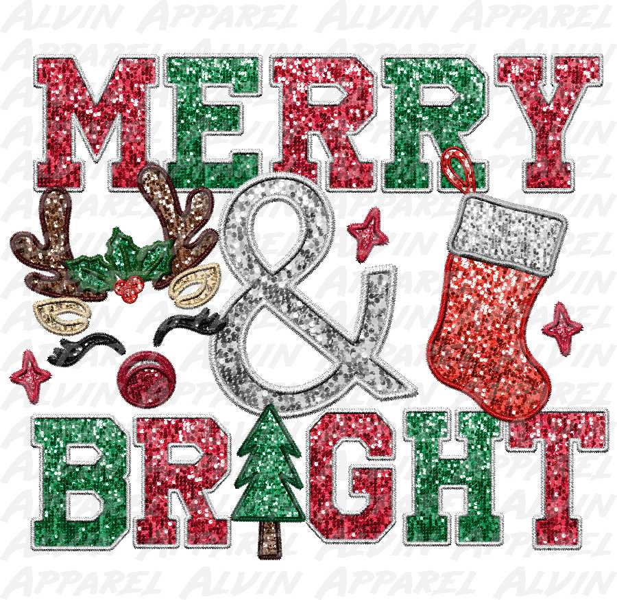 FauxE Merry & Bright Transfer