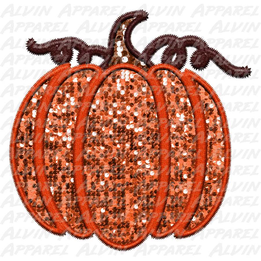 FauxE Pumpkin Sequins Transfer