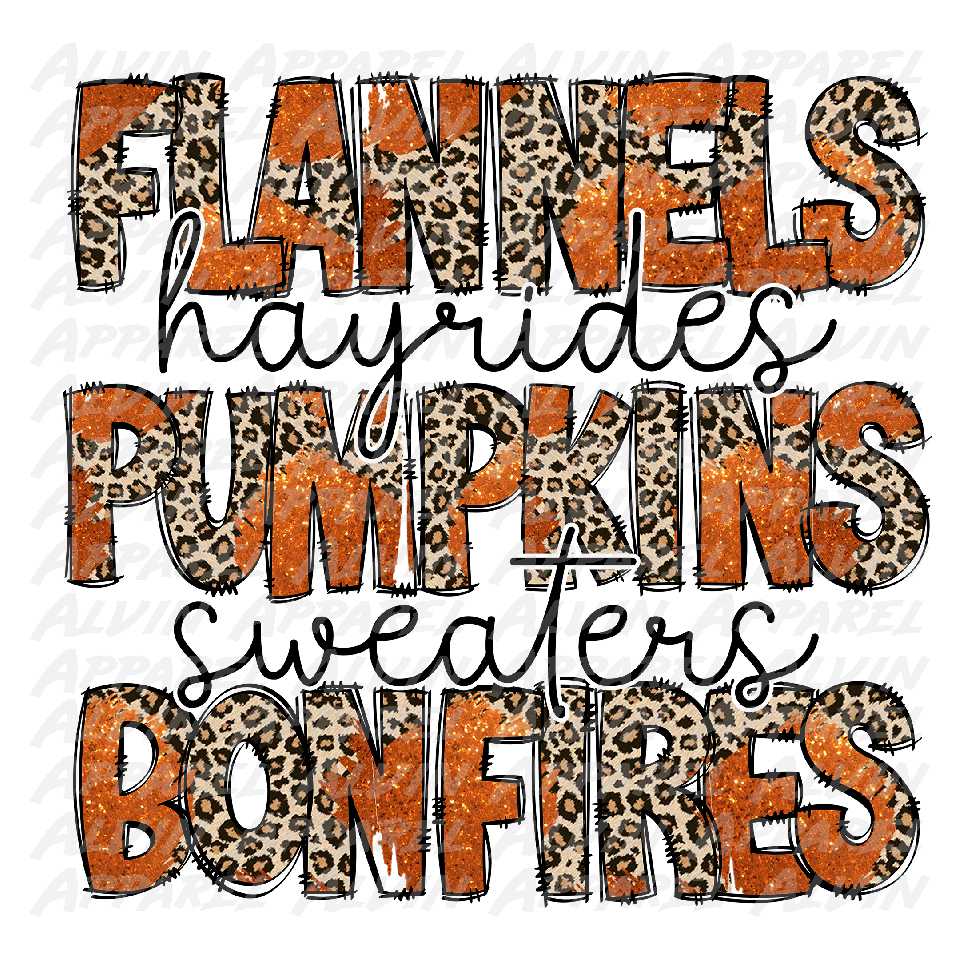 Flannel hayrides org glitter leopard Transfer