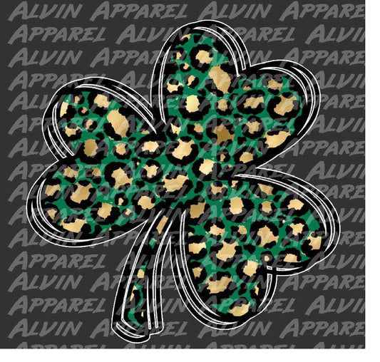 Green Cheetah Clover Shamrock St Patrick's Day