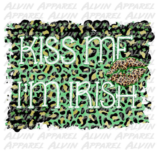 Kiss Me Im Irish Cheetah bkg St Patrick's Day