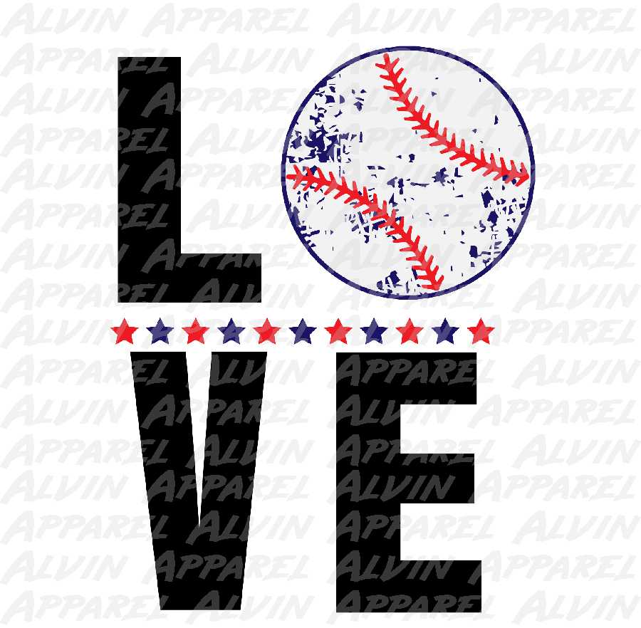 LOVE Baseball Distressed